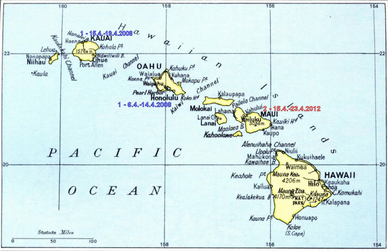 1 - mapa cesty - Havaj 